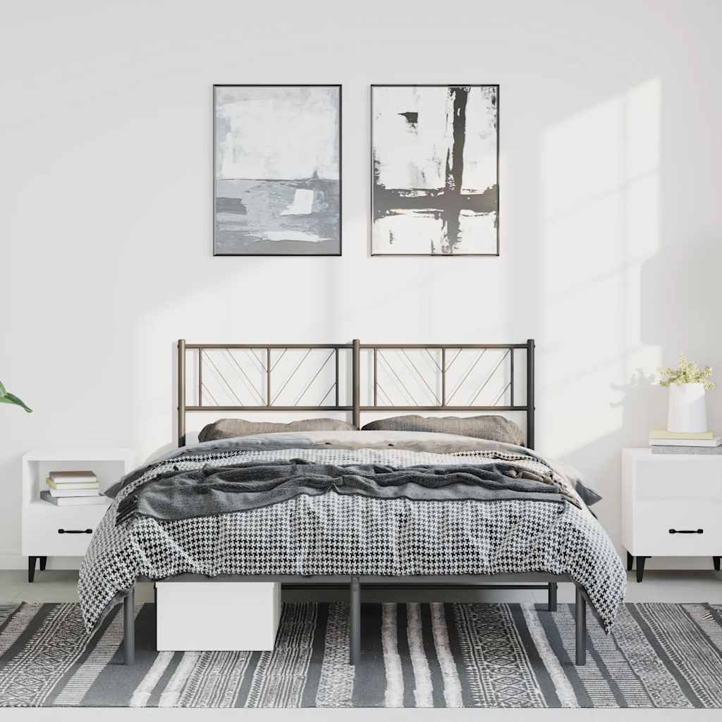 Metal Bed Frame Without Mattress With Footboard 75X190Cm