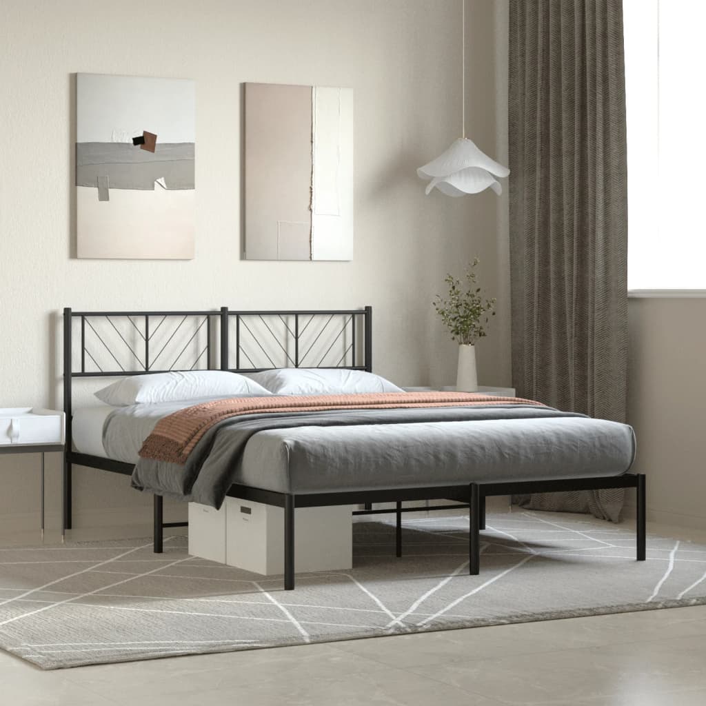 Metal Bed Frame Without Mattress With Footboard 75X190Cm