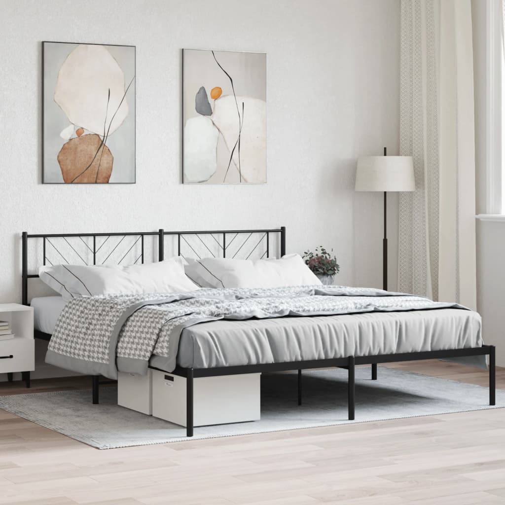 Metal Bed Frame Without Mattress With Footboard 75X190Cm