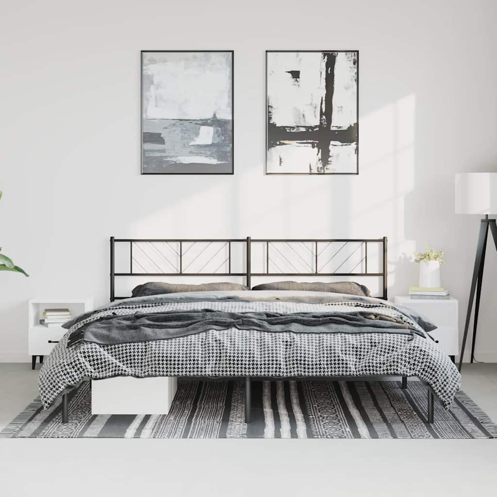 Metal Bed Frame Without Mattress With Footboard 75X190Cm