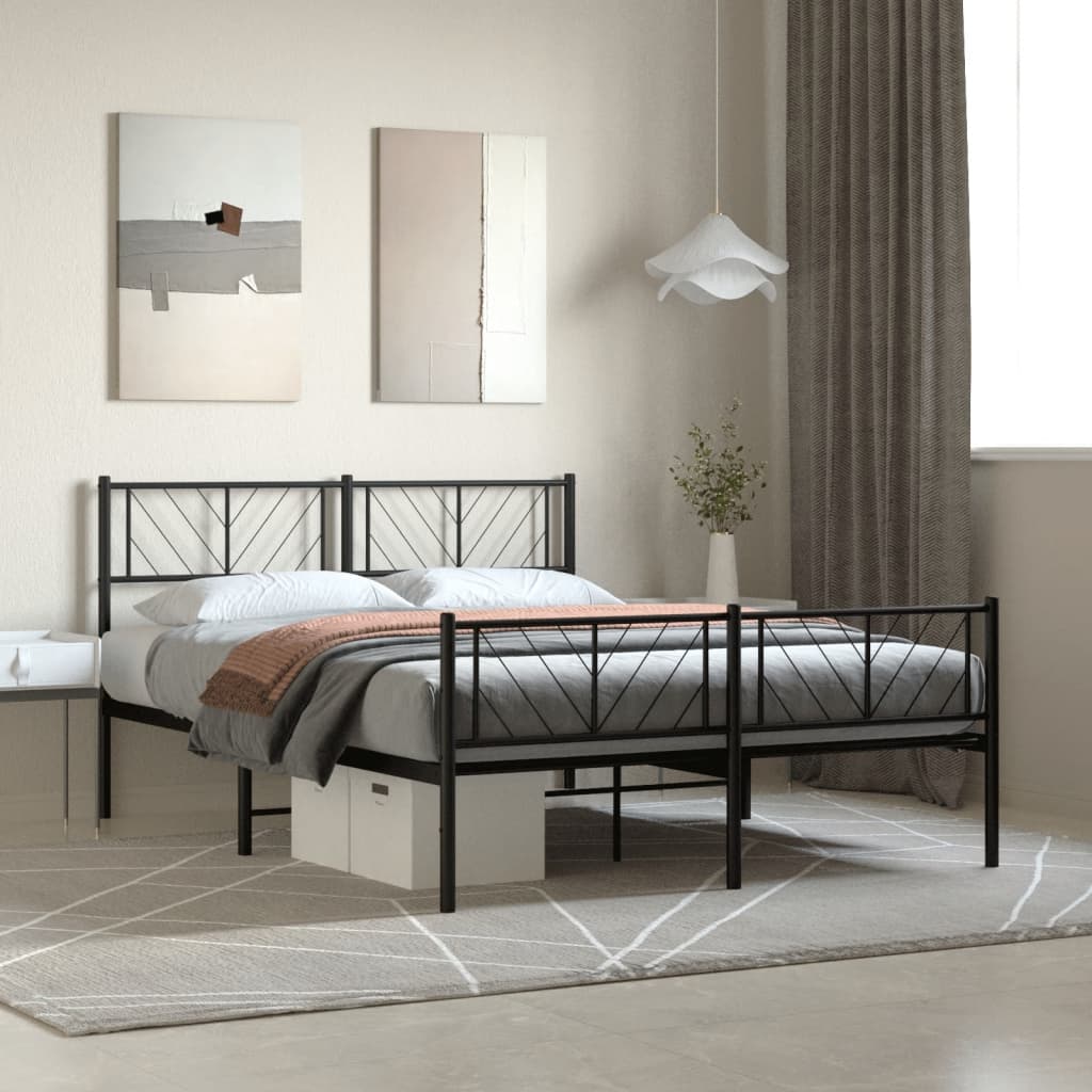Metal Bed Frame Without Mattress With Footboard 75X190Cm