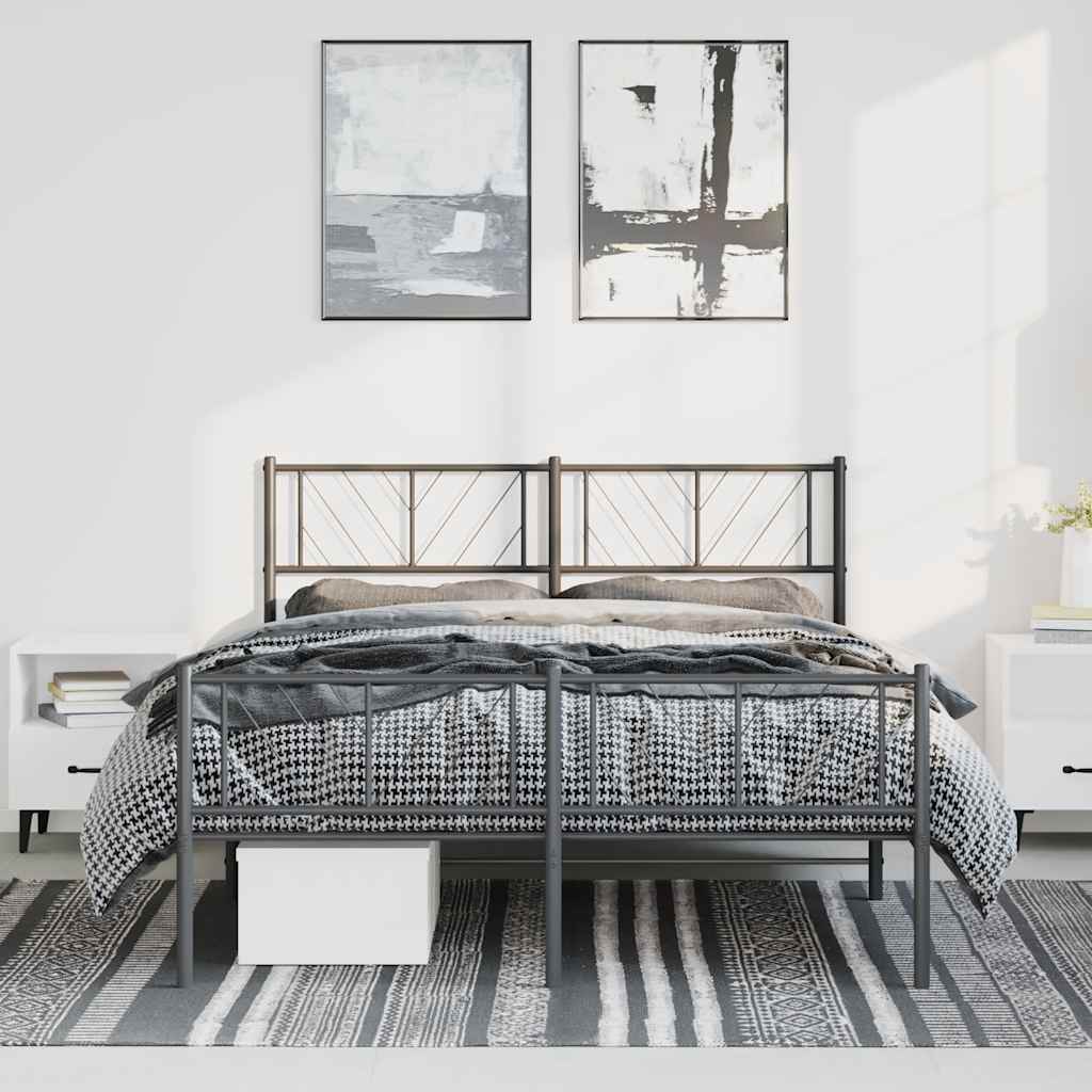 Metal Bed Frame Without Mattress With Footboard 75X190Cm
