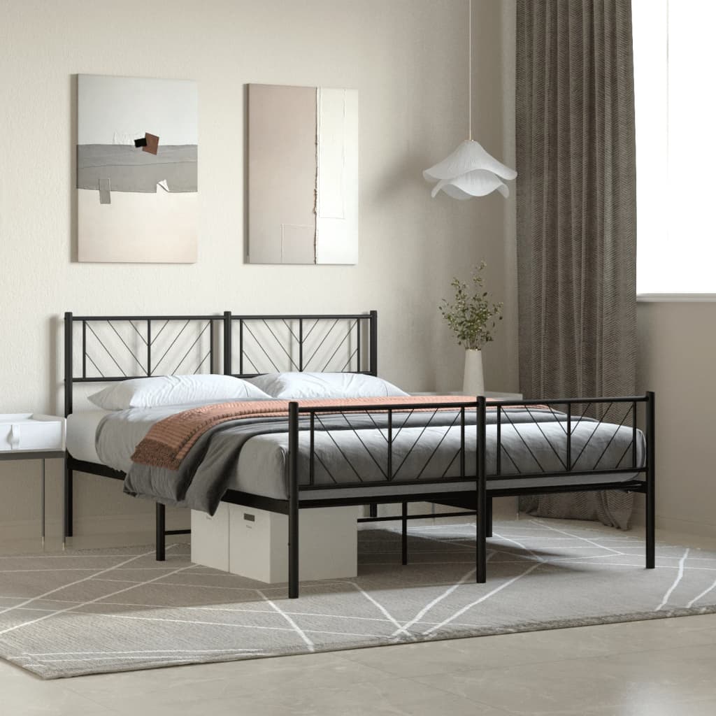 Metal Bed Frame Without Mattress With Footboard 75X190Cm