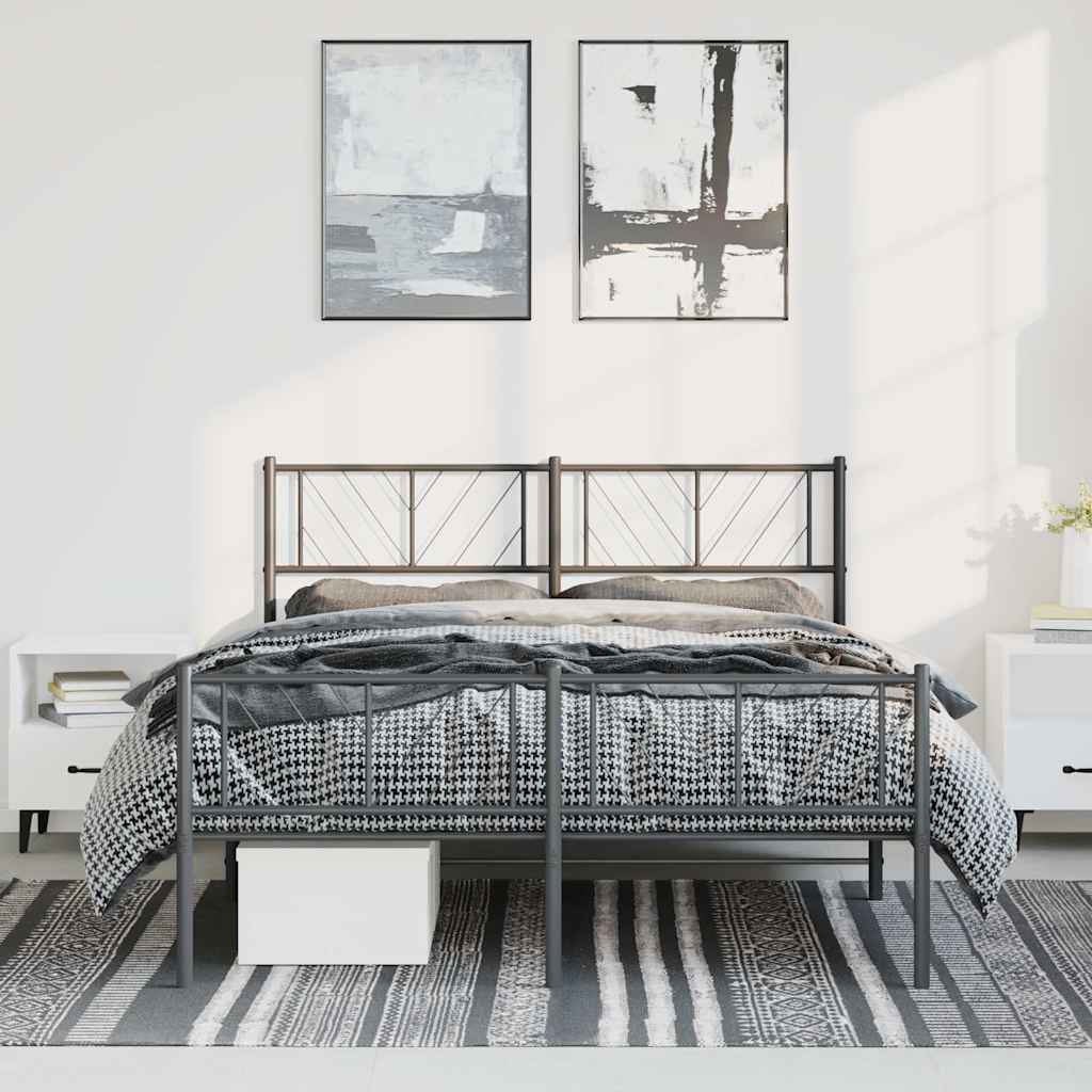 Metal Bed Frame Without Mattress With Footboard 75X190Cm