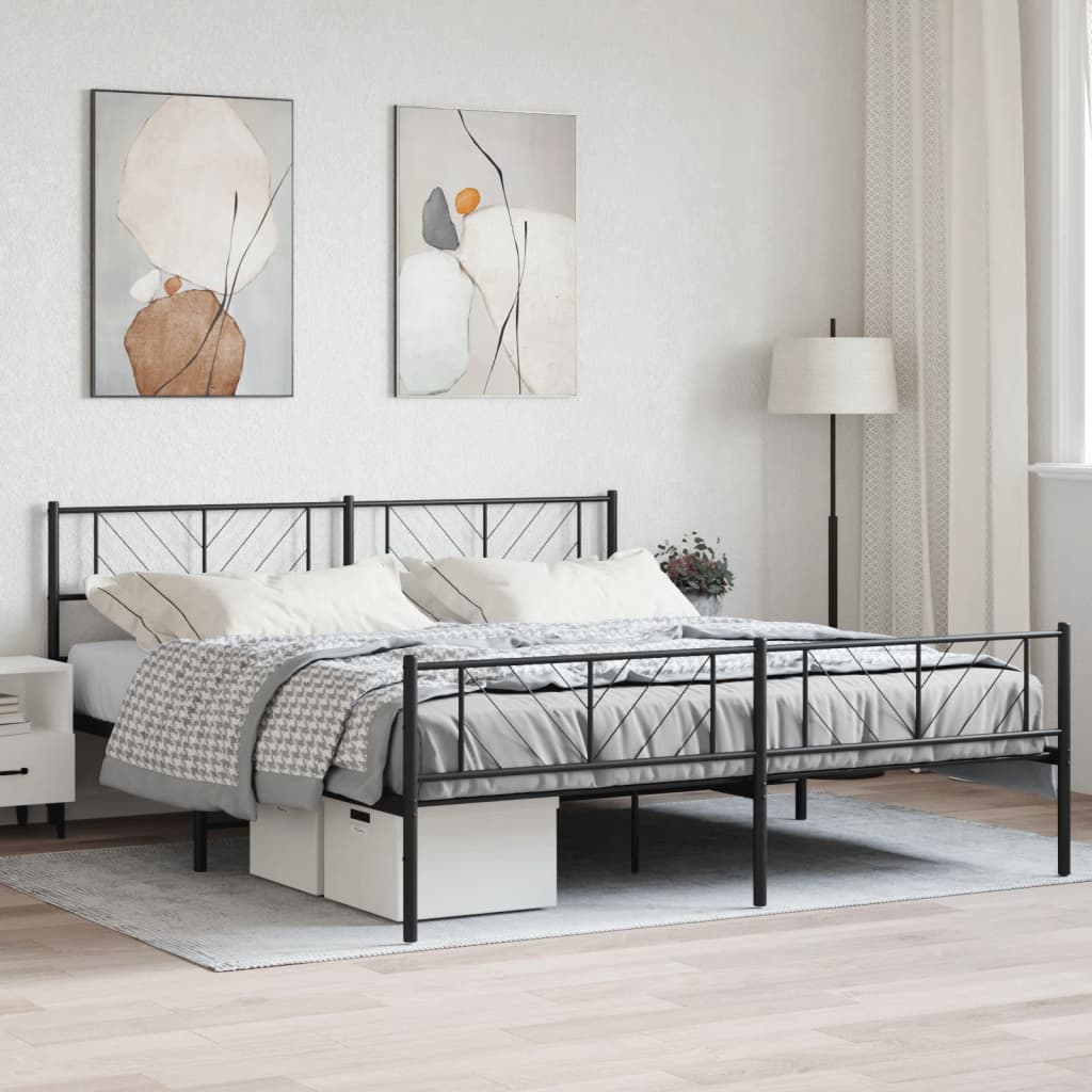 Metal Bed Frame Without Mattress With Footboard 75X190Cm