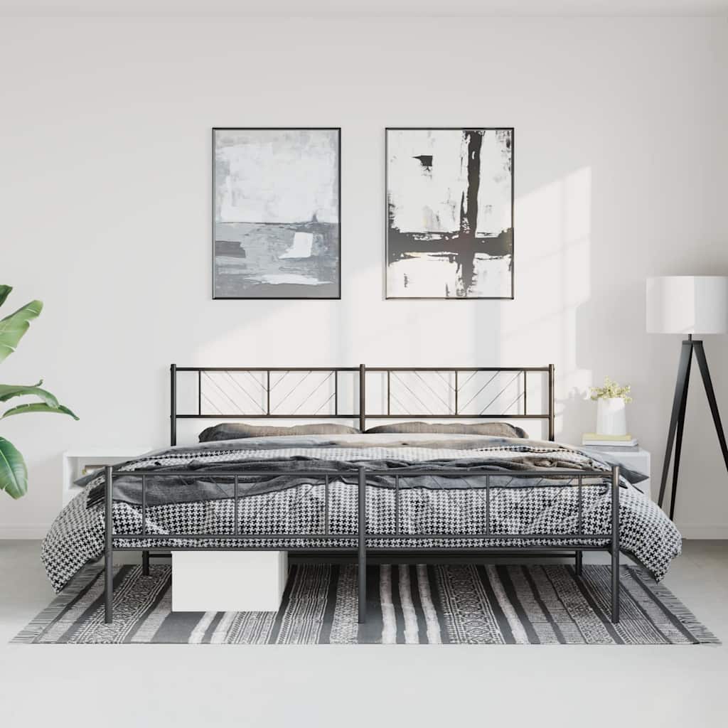 Metal Bed Frame Without Mattress With Footboard 75X190Cm