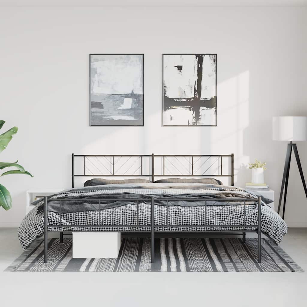 Metal Bed Frame Without Mattress With Footboard 75X190Cm