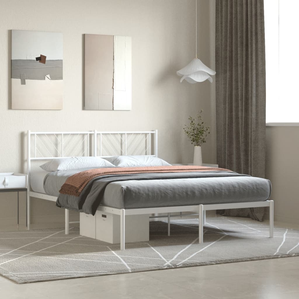 Metal Bed Frame Without Mattress With Footboard 75X190Cm
