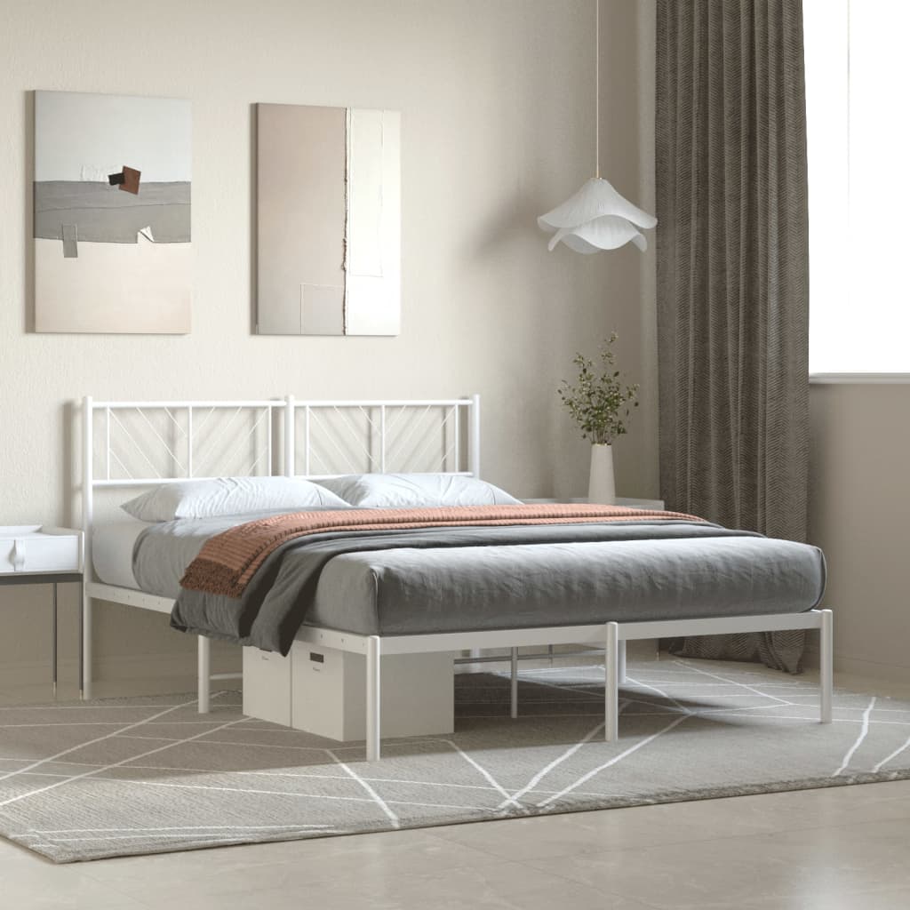 Metal Bed Frame Without Mattress With Footboard 75X190Cm
