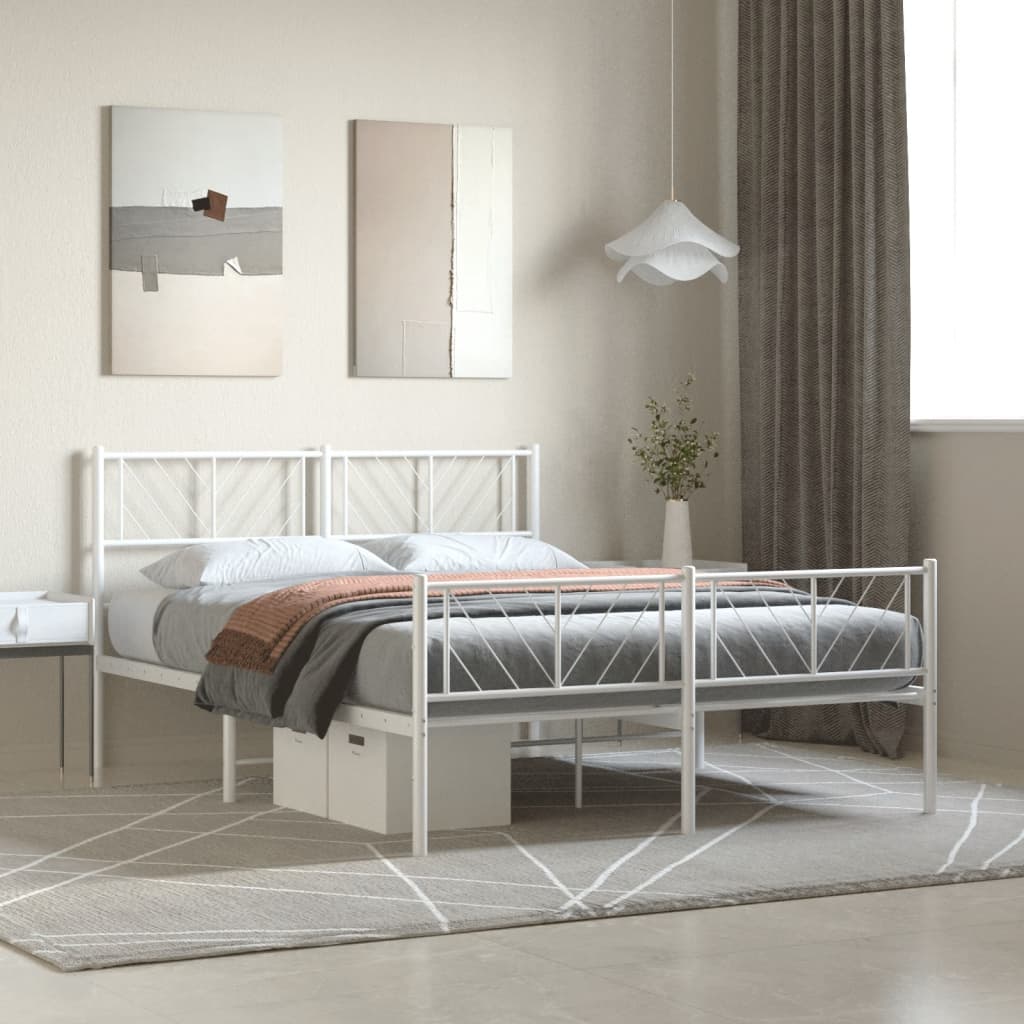 Metal Bed Frame Without Mattress With Footboard 75X190Cm