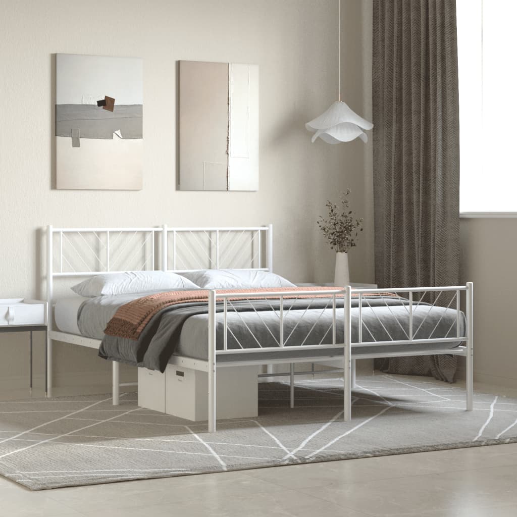 Metal Bed Frame Without Mattress With Footboard 75X190Cm