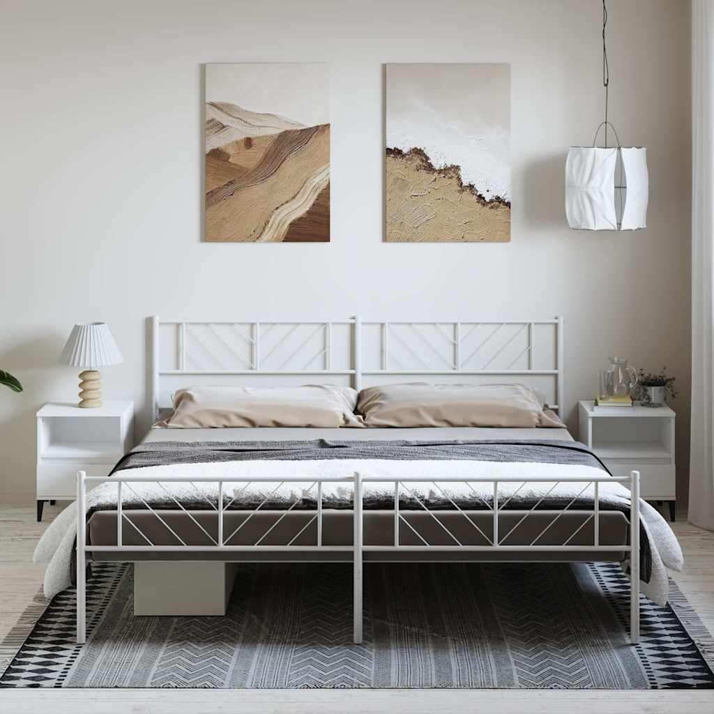 Metal Bed Frame Without Mattress With Footboard 75X190Cm