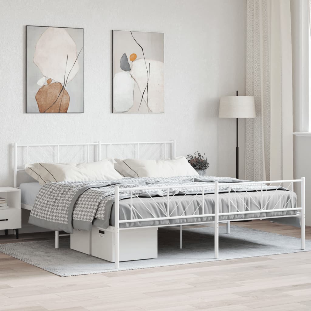 Metal Bed Frame Without Mattress With Footboard 75X190Cm