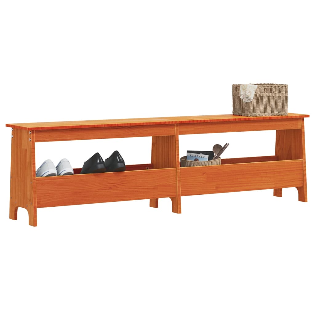 Hall Bench Wax Solid Wood Pine