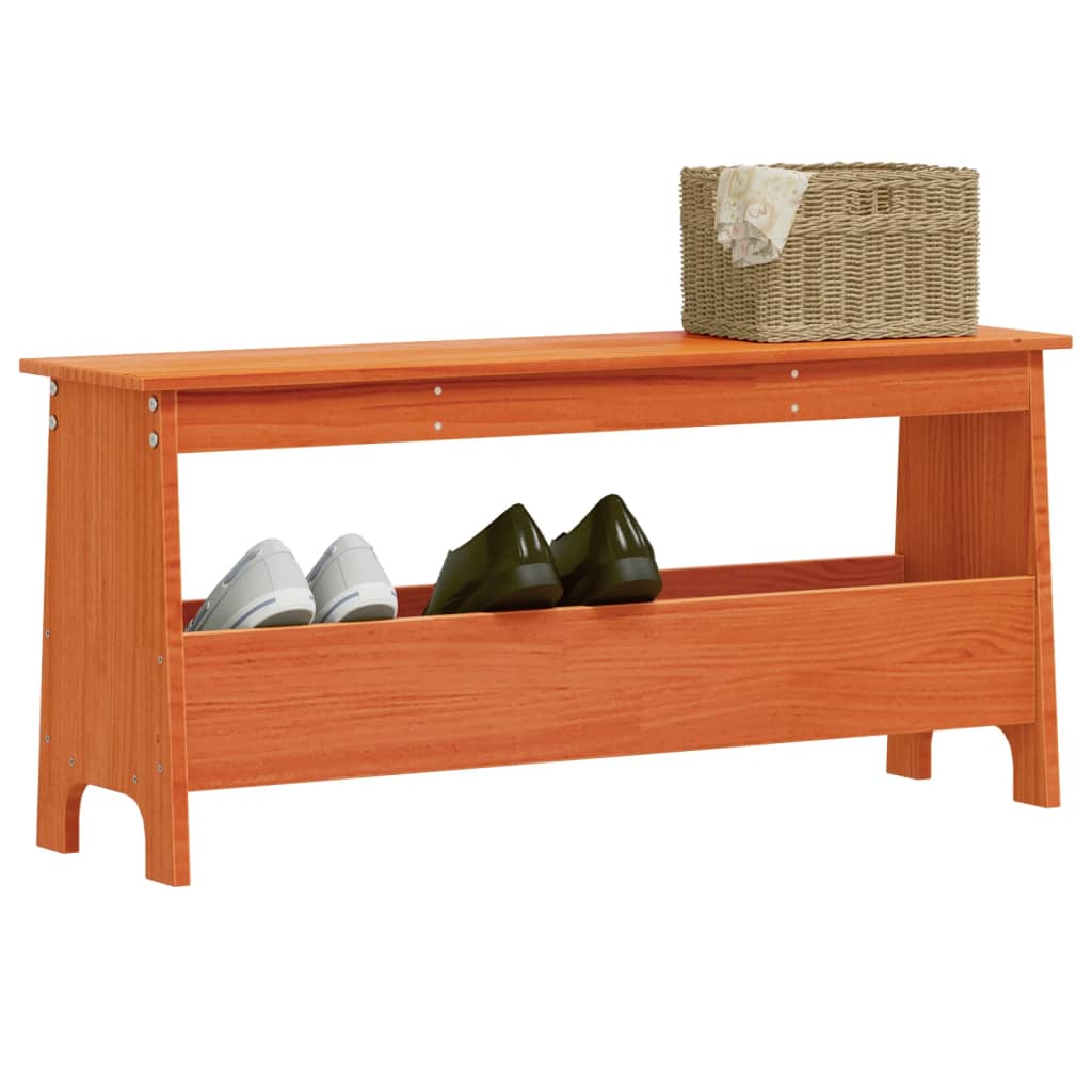 Hall Bench Wax Solid Wood Pine