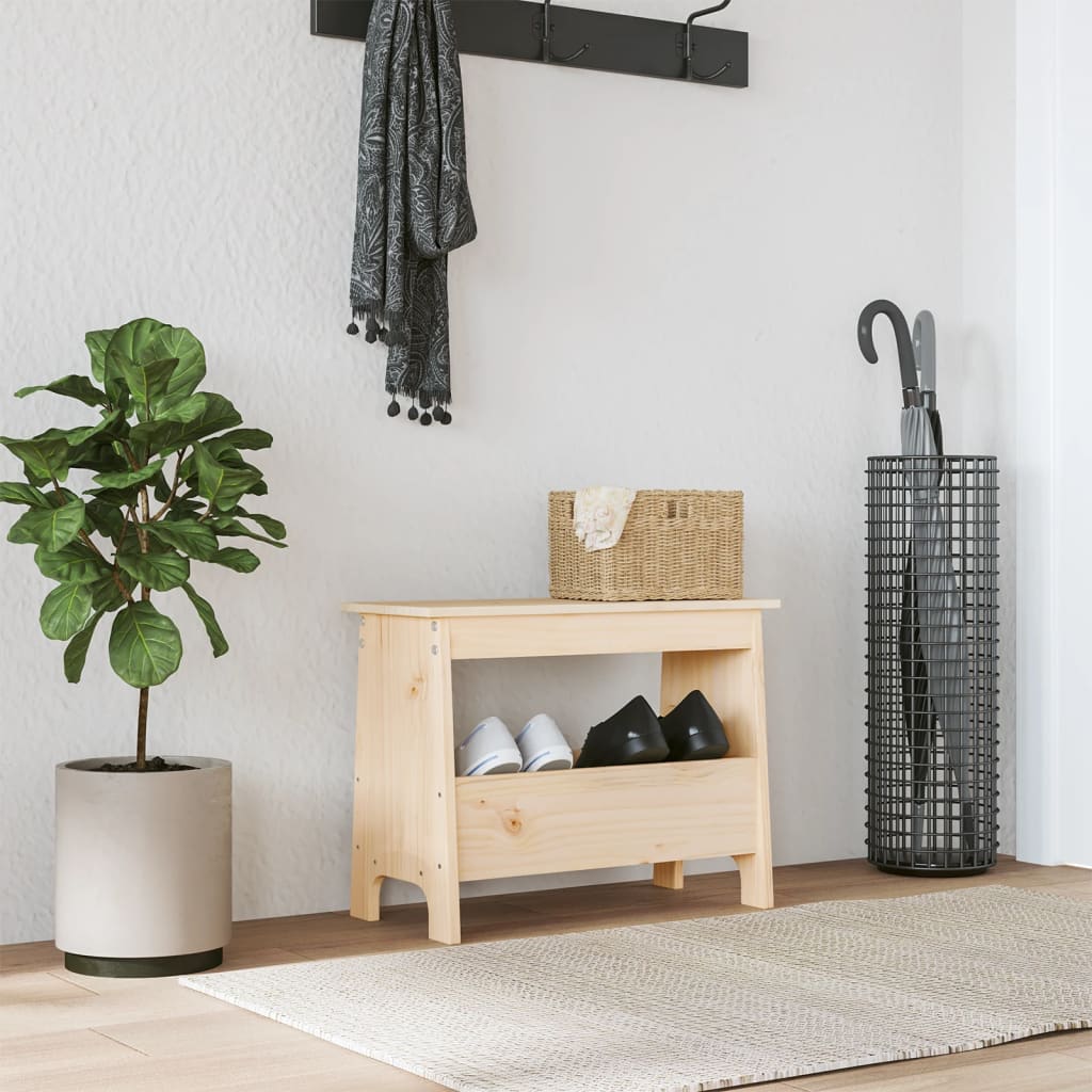 Hall Bench Wax Solid Wood Pine