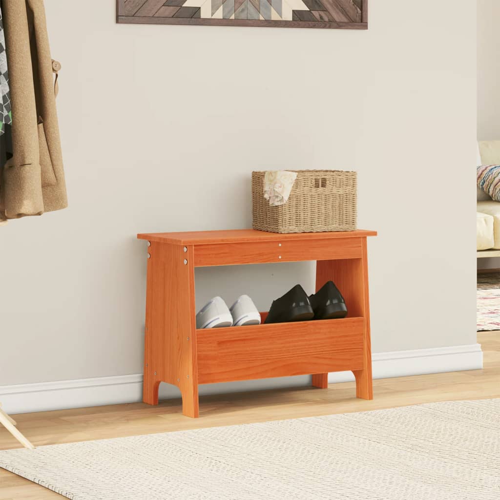Hall Bench Wax Solid Wood Pine