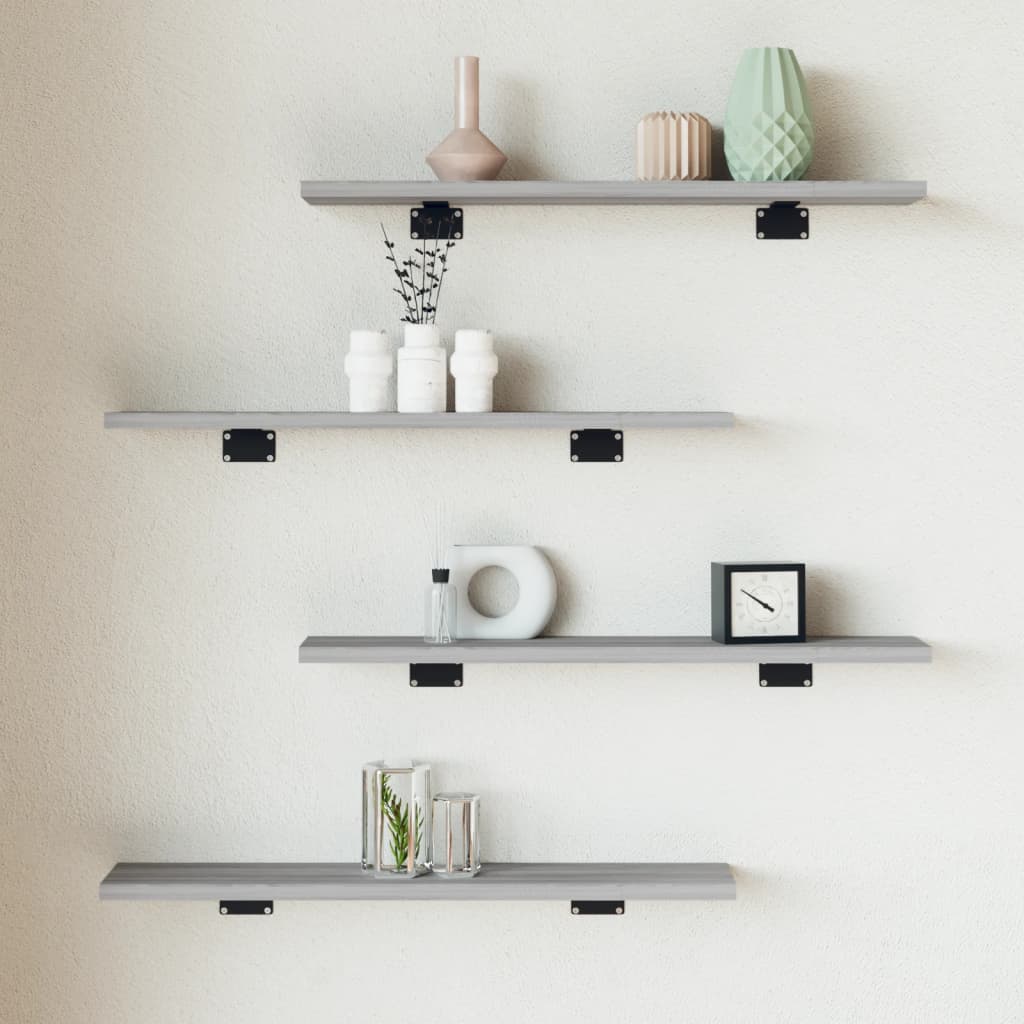 Wall Shelves 4 Pcs Engineered Wood