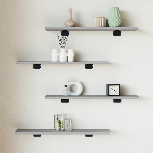 Wall Shelves 4 Pcs Engineered Wood