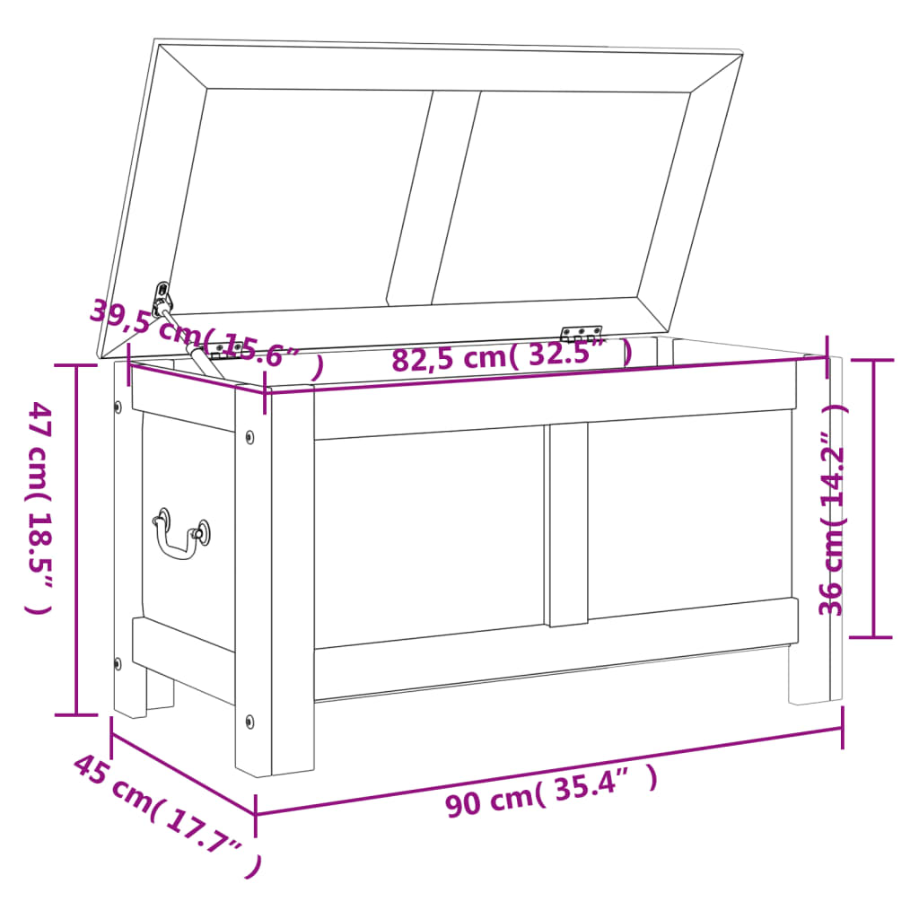 Storage Chest With Lid Solid Wood Acacia