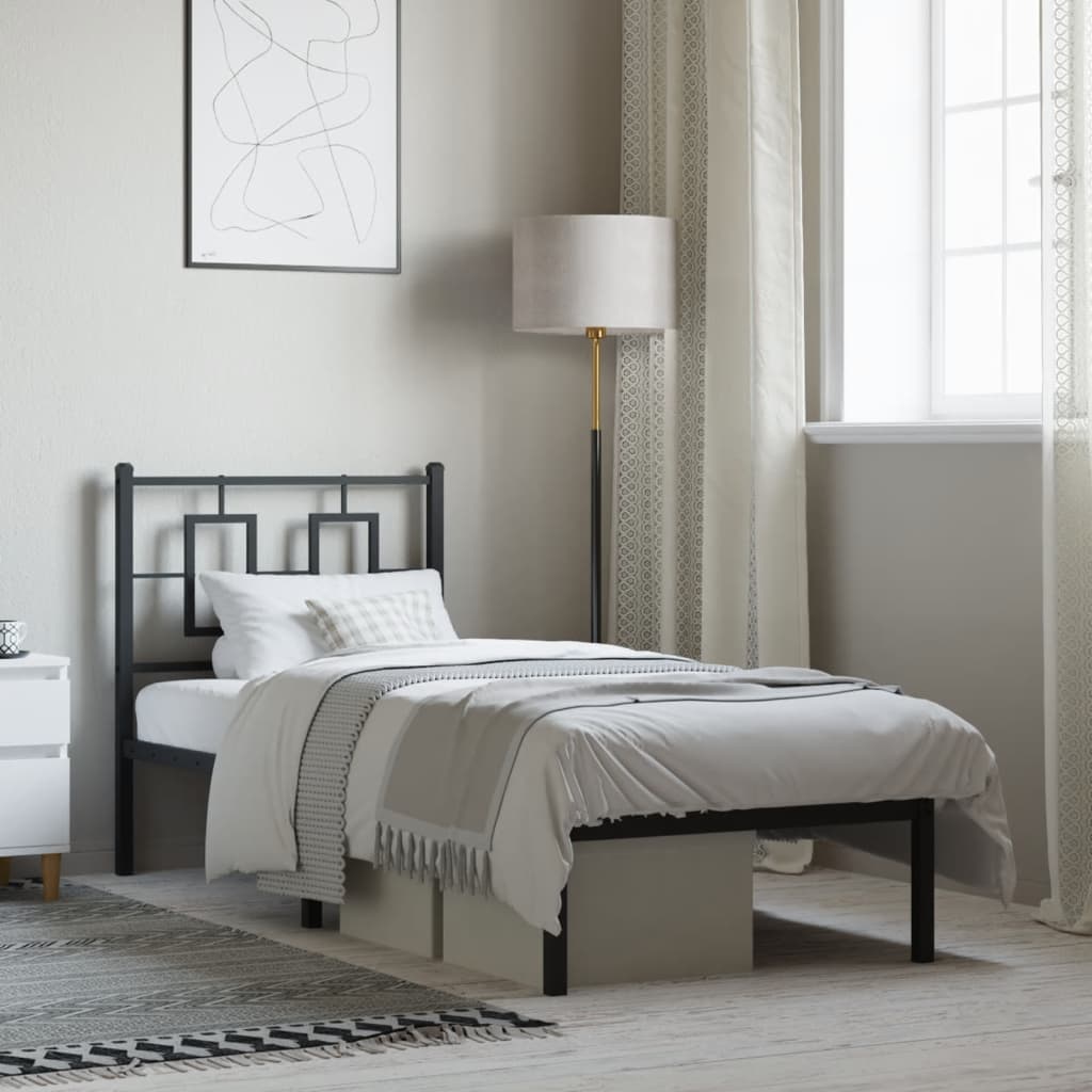 Metal Bed Frame Without Mattress With Footboard 100X190Cm