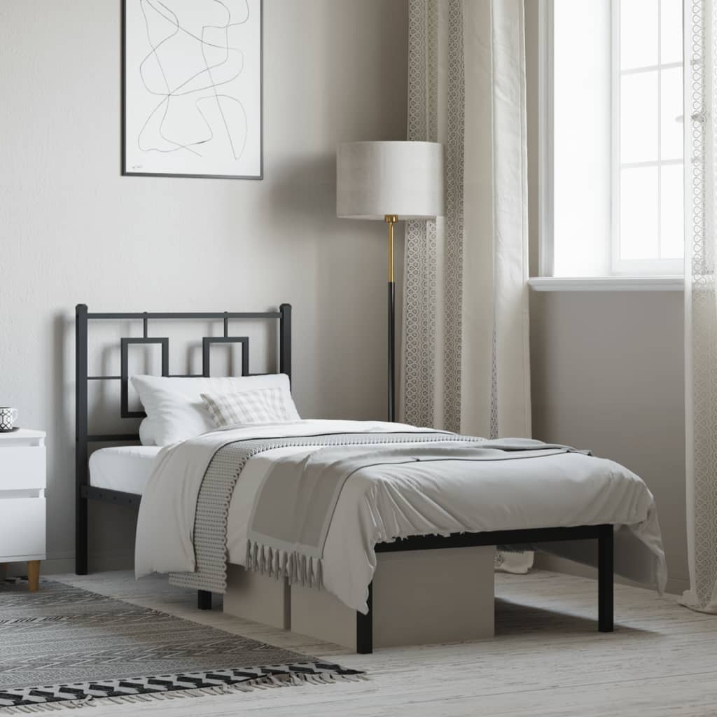 Metal Bed Frame Without Mattress With Footboard 100X190Cm