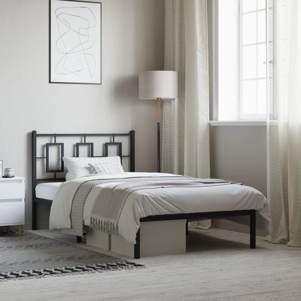 Metal Bed Frame Without Mattress With Footboard 100X190Cm