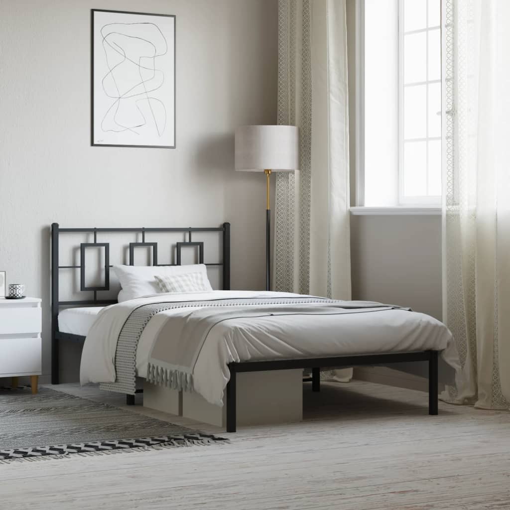 Metal Bed Frame Without Mattress With Footboard 100X190Cm