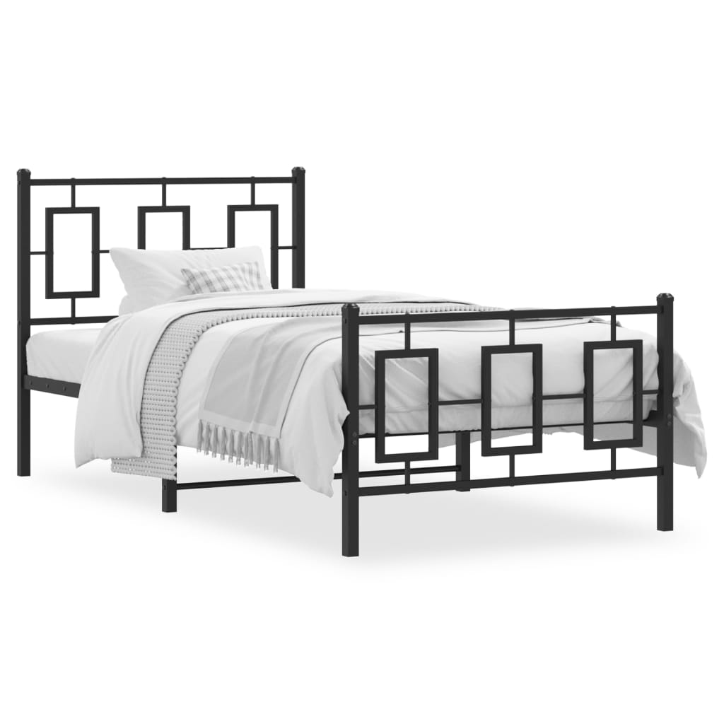 Metal Bed Frame Without Mattress With Footboard 100X190Cm