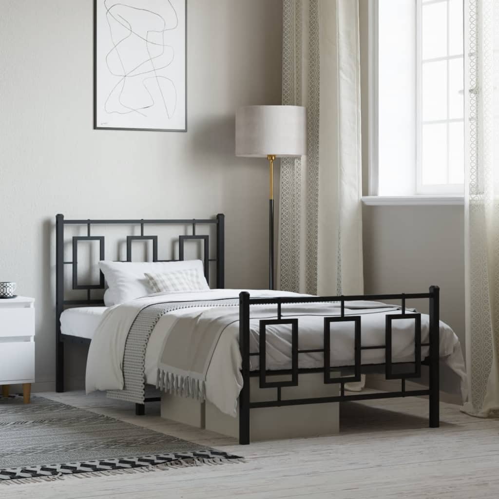 Metal Bed Frame Without Mattress With Footboard 100X190Cm