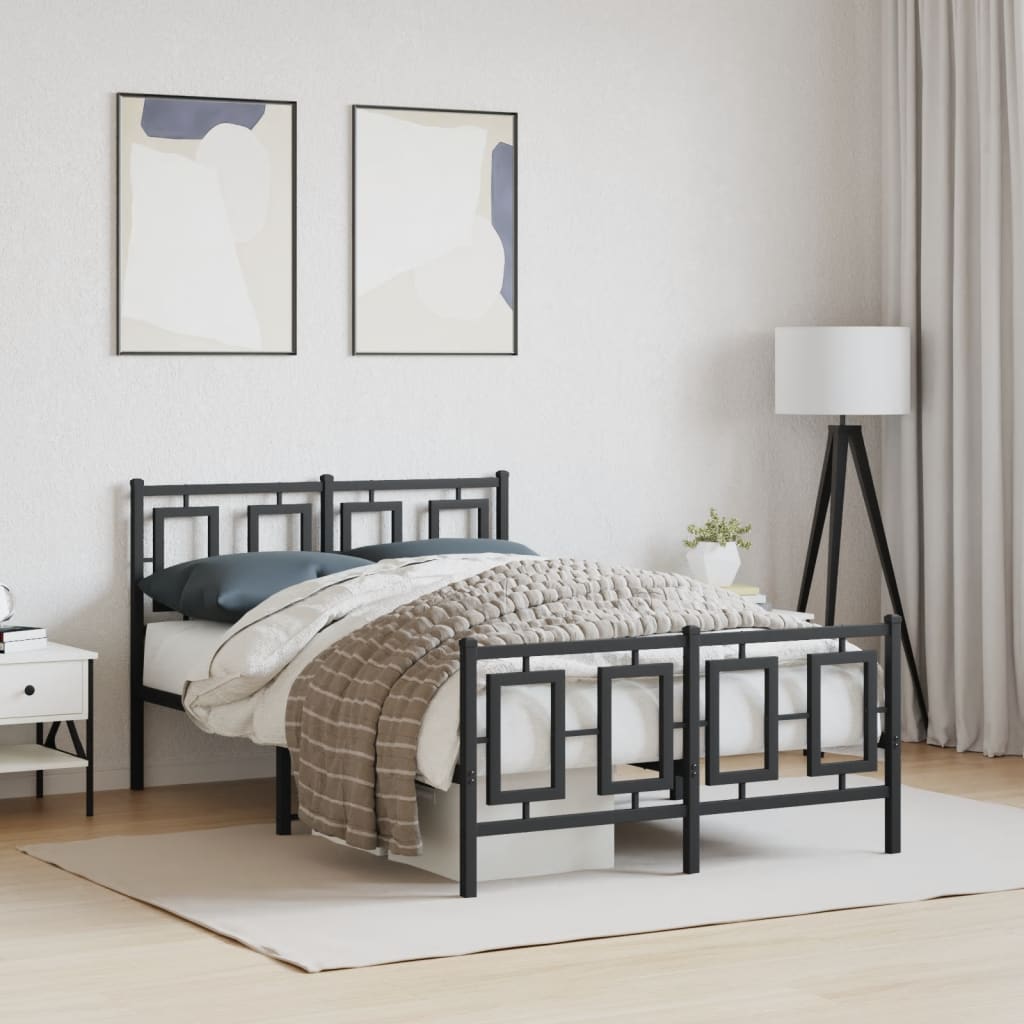 Metal Bed Frame Without Mattress With Footboard 100X190Cm