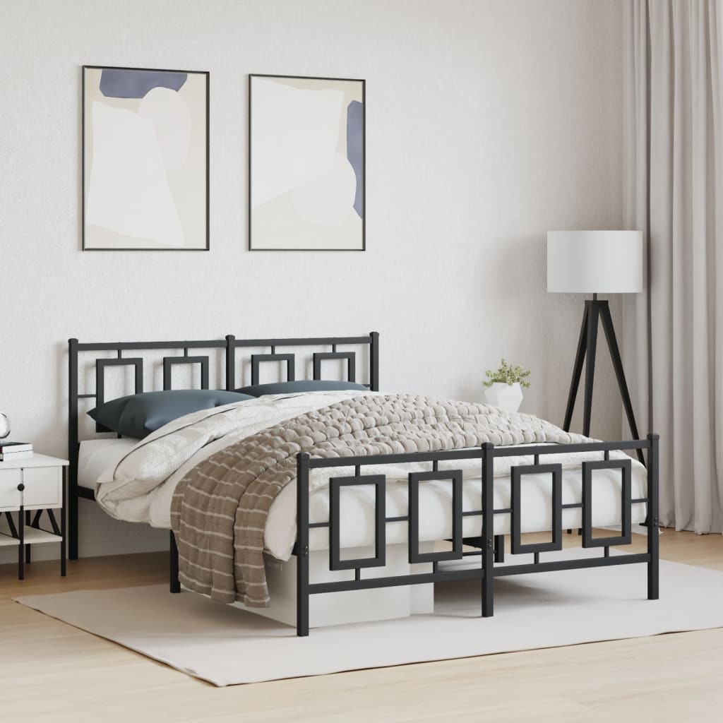Metal Bed Frame Without Mattress With Footboard 100X190Cm