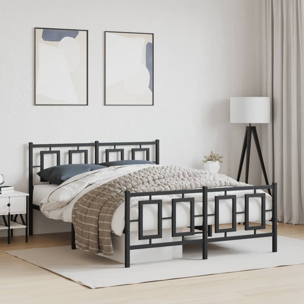 Metal Bed Frame Without Mattress With Footboard 100X190Cm