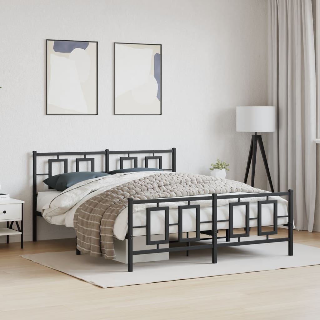 Metal Bed Frame Without Mattress With Footboard 100X190Cm