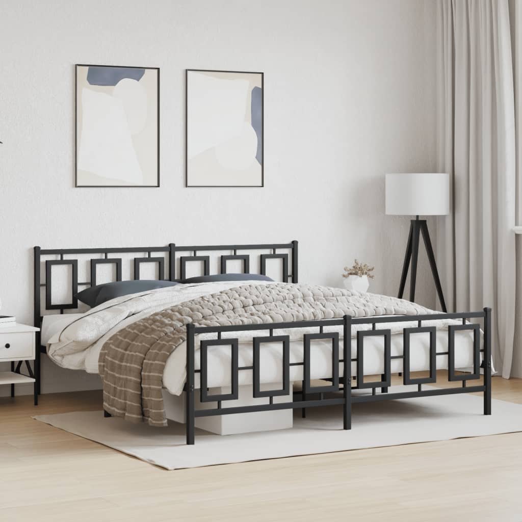 Metal Bed Frame Without Mattress With Footboard 100X190Cm