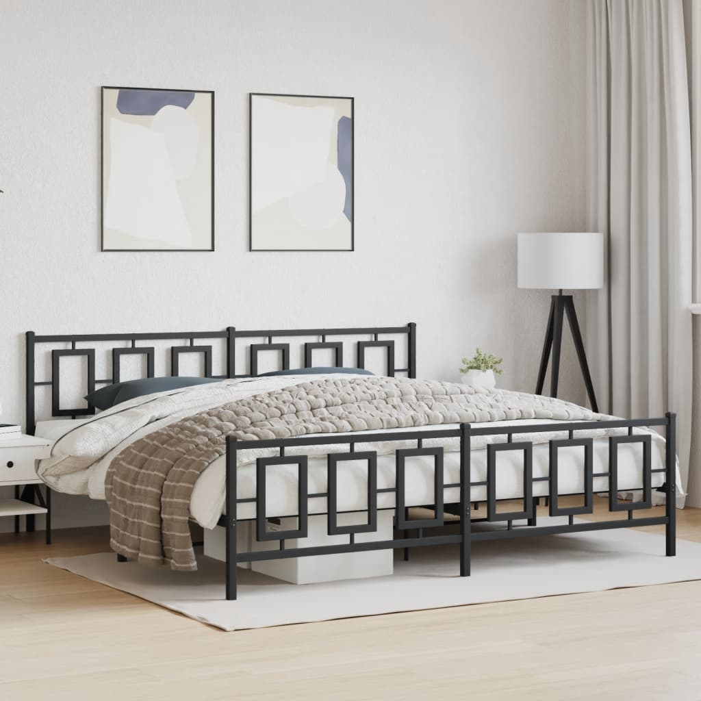 Metal Bed Frame Without Mattress With Footboard 100X190Cm