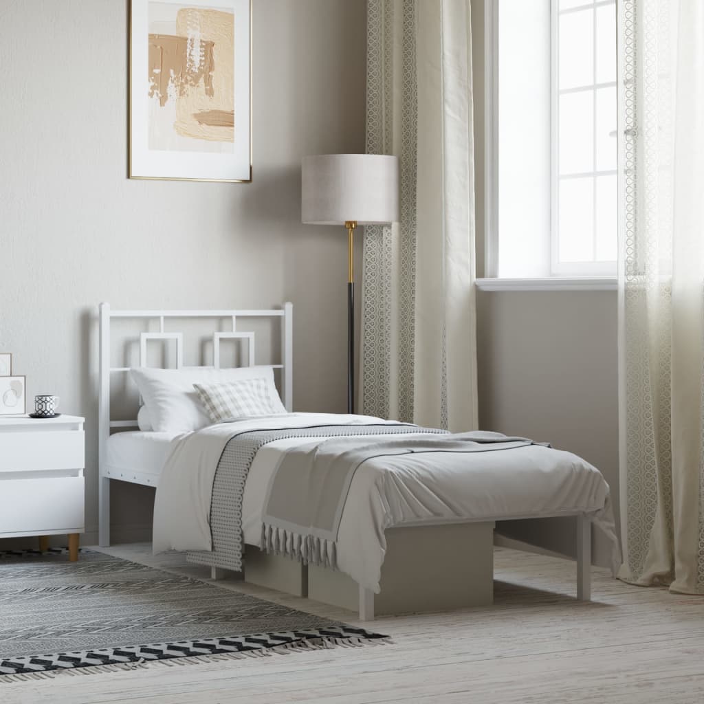 Metal Bed Frame Without Mattress With Footboard 100X190Cm