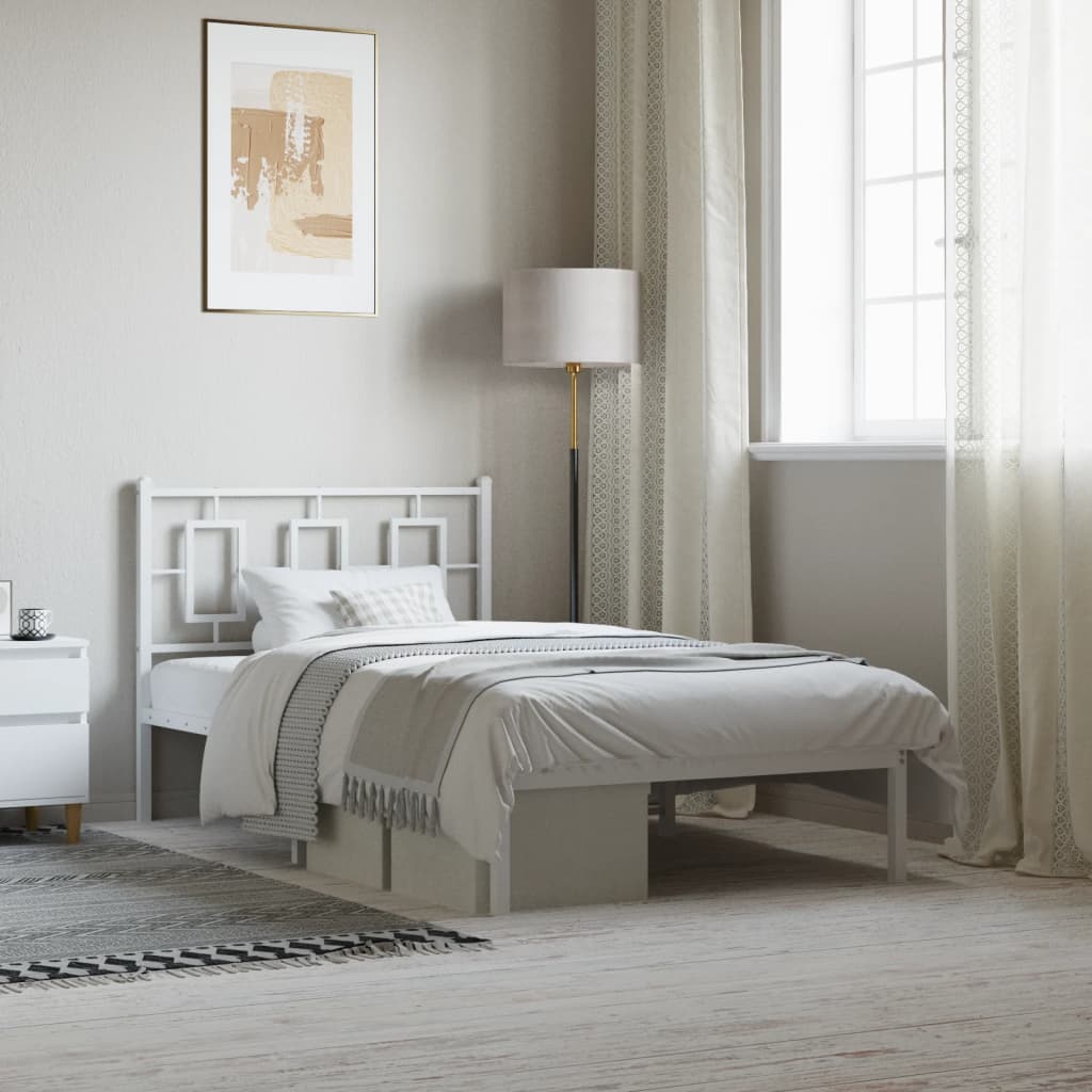Metal Bed Frame Without Mattress With Footboard 100X190Cm