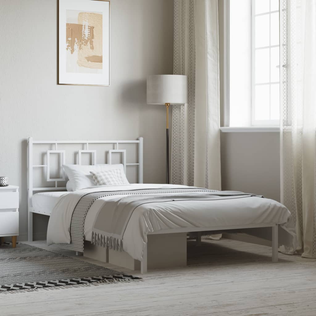 Metal Bed Frame Without Mattress With Footboard 100X190Cm