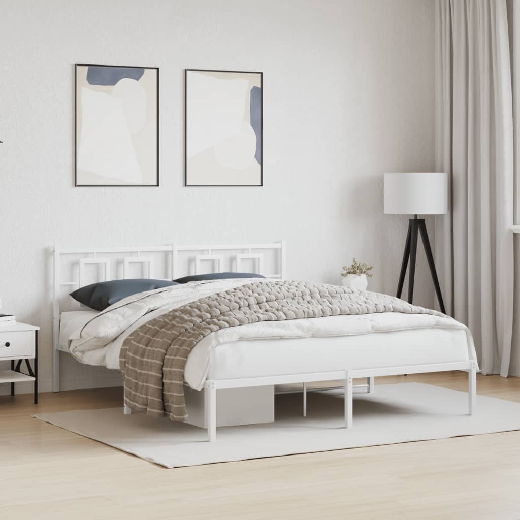 Metal Bed Frame Without Mattress With Footboard 100X190Cm