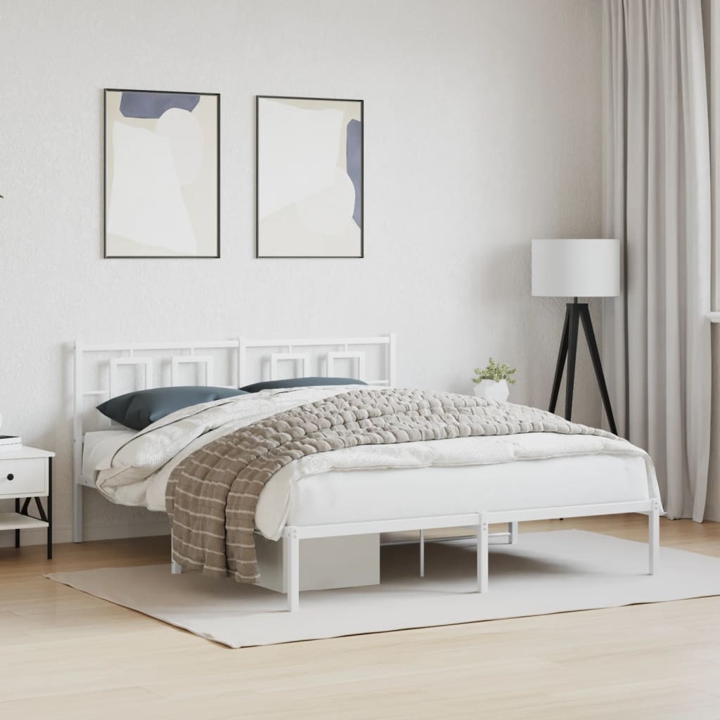 Metal Bed Frame Without Mattress With Footboard 100X190Cm