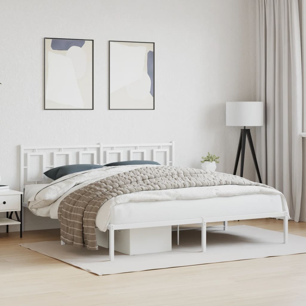 Metal Bed Frame Without Mattress With Footboard 100X190Cm