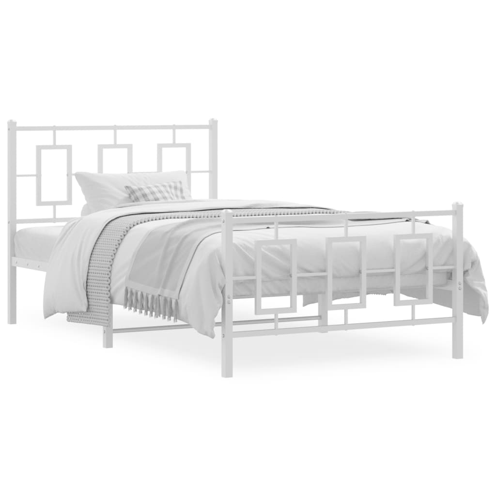 Metal Bed Frame Without Mattress With Footboard 100X190Cm