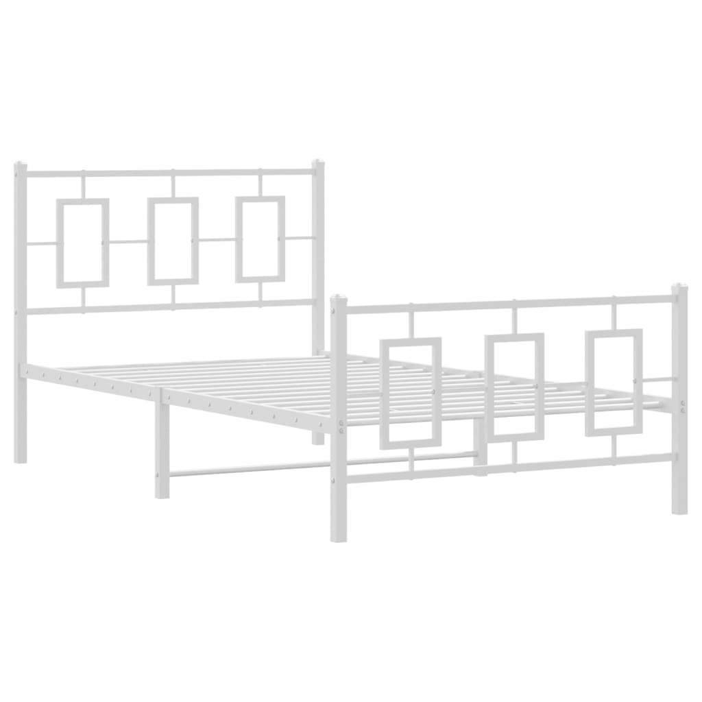Metal Bed Frame Without Mattress With Footboard 100X190Cm