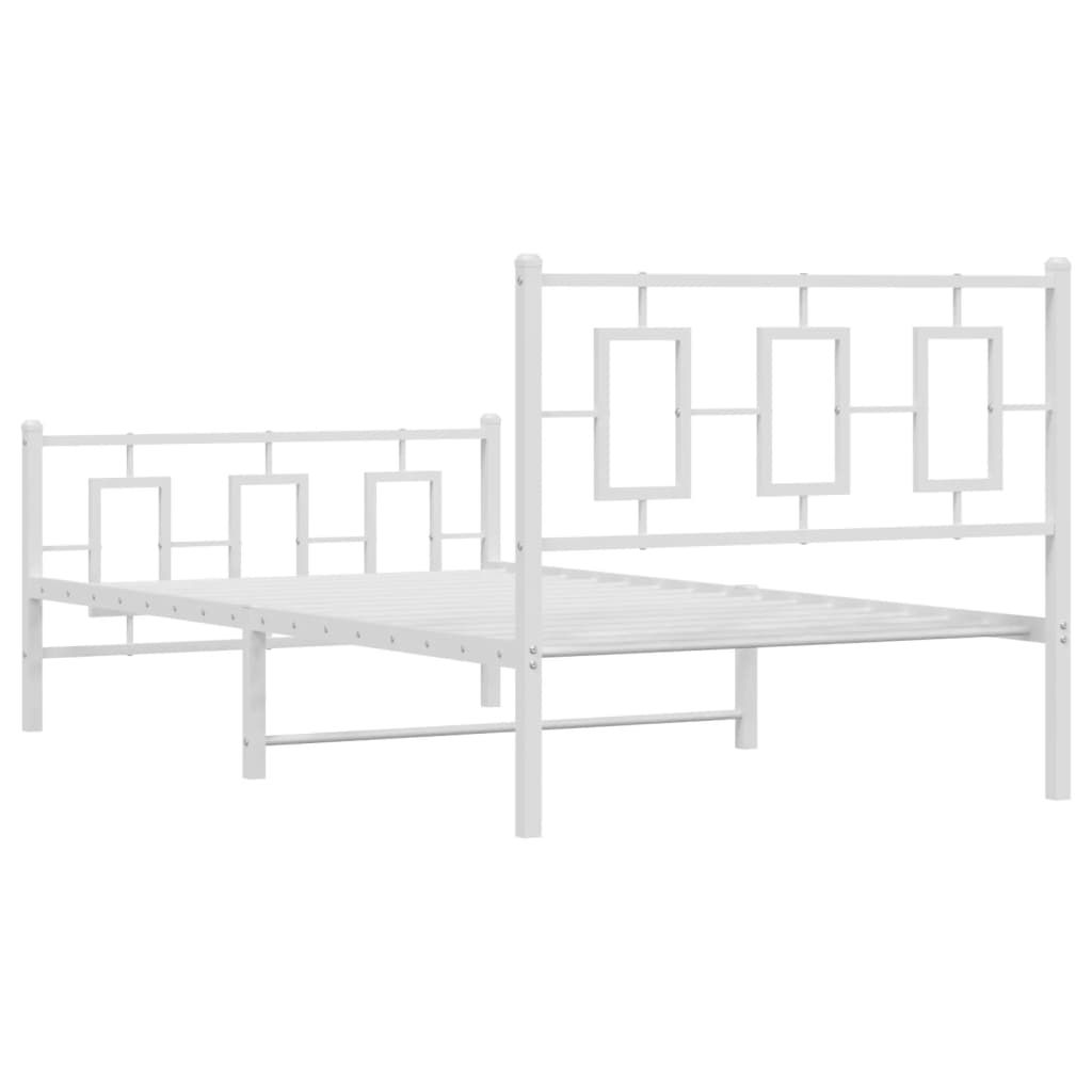 Metal Bed Frame Without Mattress With Footboard 100X190Cm