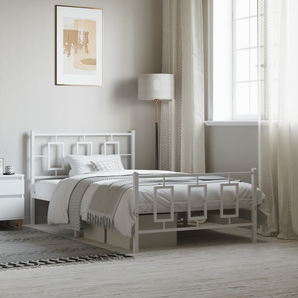 Metal Bed Frame Without Mattress With Footboard 100X190Cm