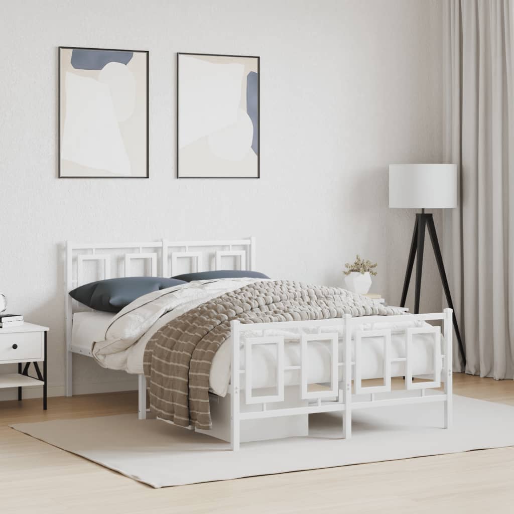 Metal Bed Frame Without Mattress With Footboard 100X190Cm