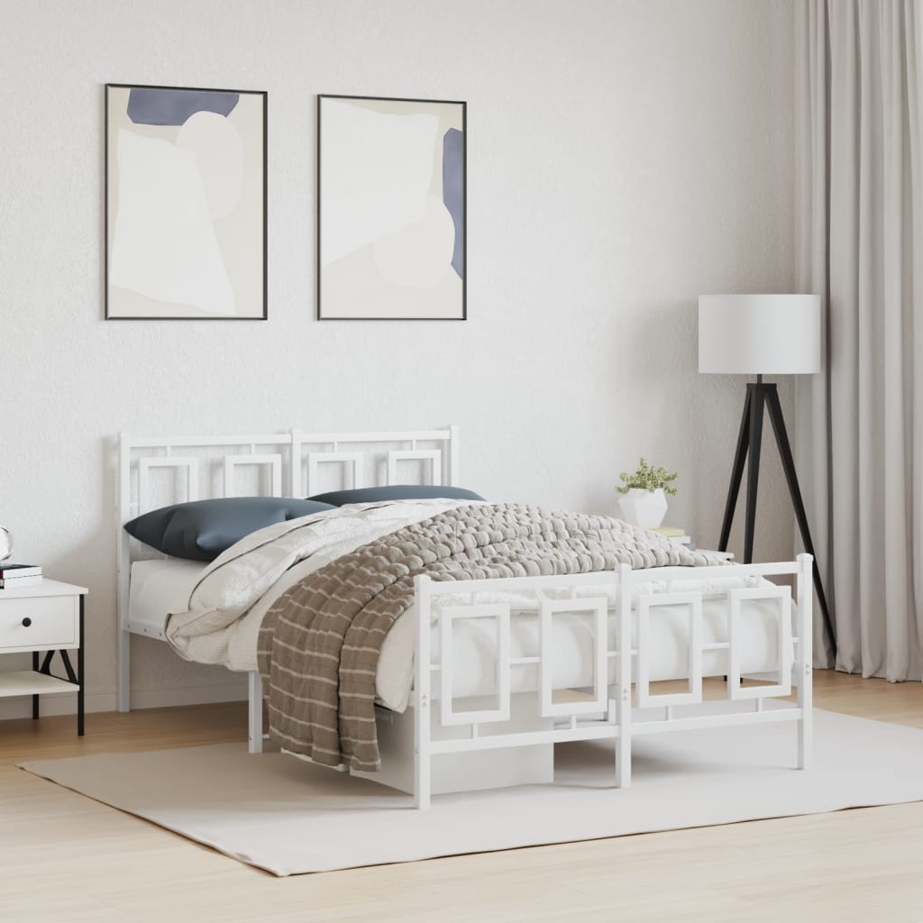 Metal Bed Frame Without Mattress With Footboard 100X190Cm