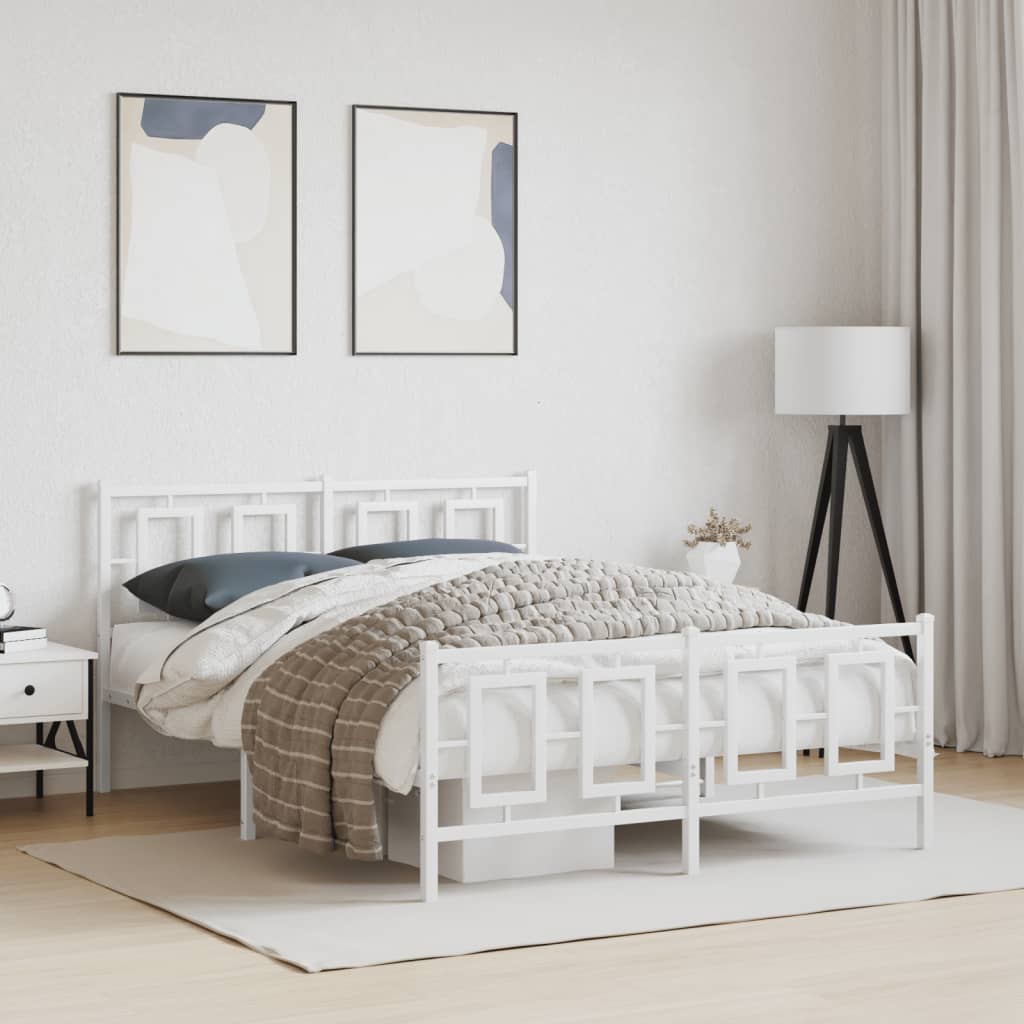 Metal Bed Frame Without Mattress With Footboard 100X190Cm