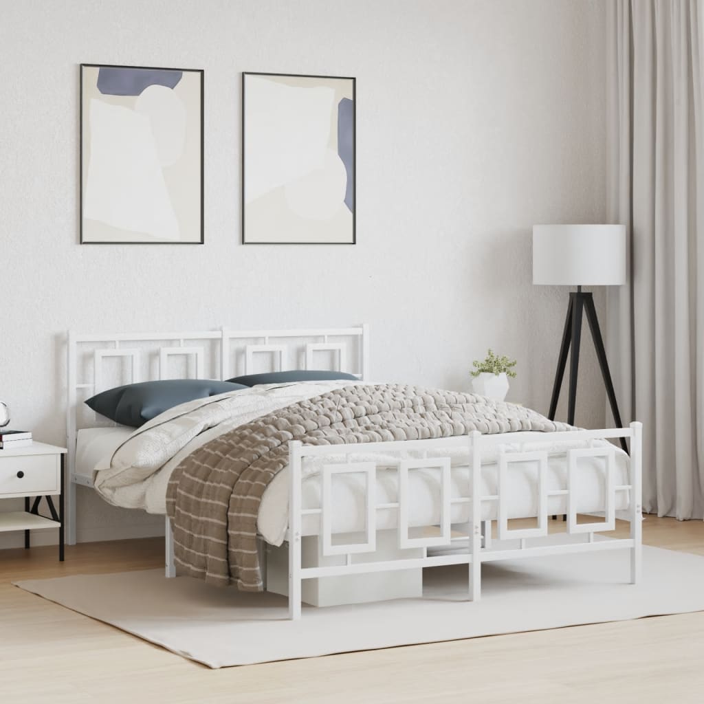 Metal Bed Frame Without Mattress With Footboard 100X190Cm